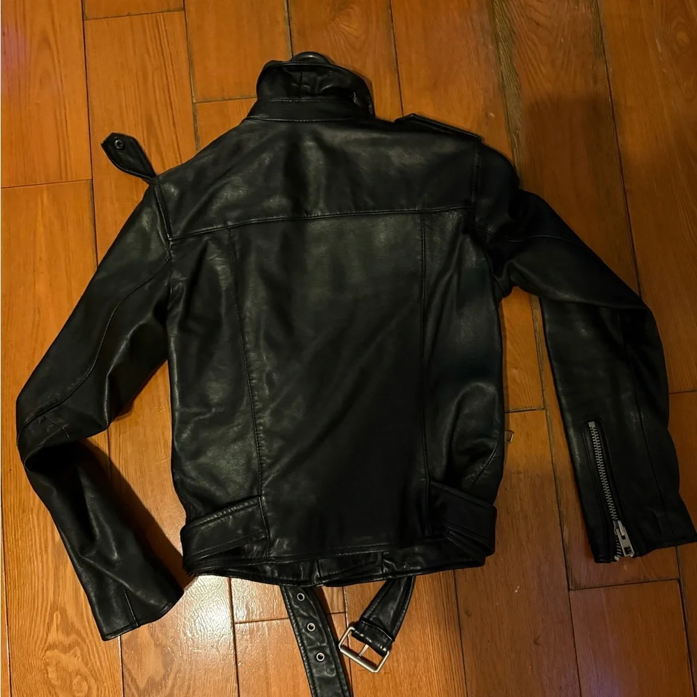 Allsaints BALFERN LEATHER BIKER JACKET size US 6 - Picture 5 of 5